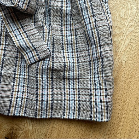 NWOT CHECKED LINEN BLEND BERMUDA SHORTS - 6 - Picture 5 of 13